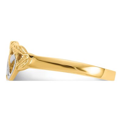 10K Yellow Gold Double Heart Ring – view 5