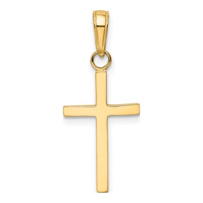 10K Yellow Gold 3-D Latin Cross Pendant – view 4
