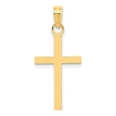 10K Yellow Gold 3-D Latin Cross Pendant