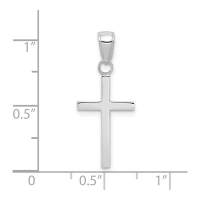 10K White Gold 3-D Latin Cross Pendant – view 4