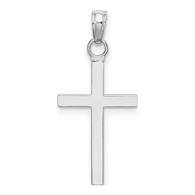 10K White Gold 3-D Latin Cross Pendant – view 5