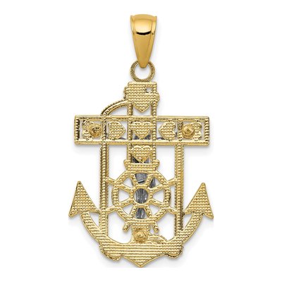 10K Two-Tone Gold Mariners Crucifix Pendant – view 5