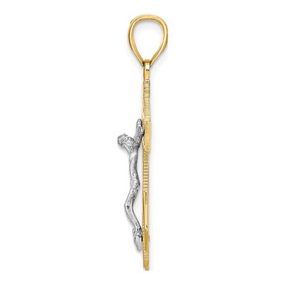 10K Two-Tone Gold Mariners Crucifix Pendant – view 3