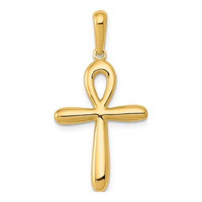 10K Yellow Gold Ankh Cross Pendant