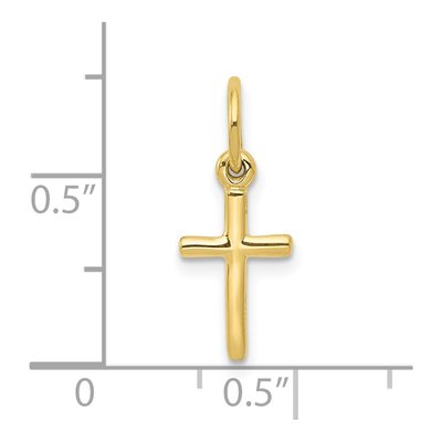 10K Yellow Gold Small Cross Pendant – view 4