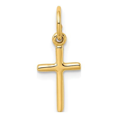10K Yellow Gold Small Cross Pendant – view 5