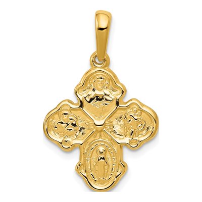 10K Yellow Gold Four Way Medal Pendant