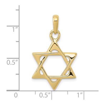 10K Yellow Gold Star of David Pendant – view 4
