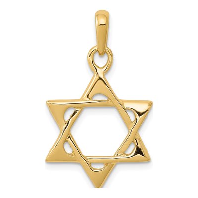 10K Yellow Gold Star of David Pendant