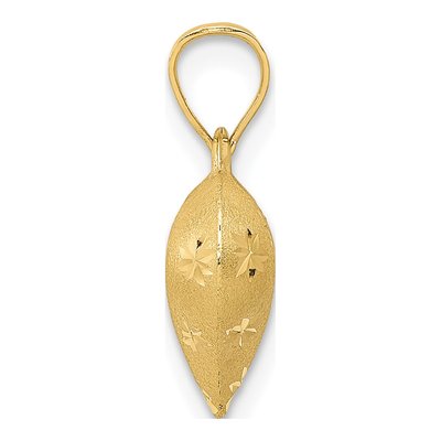 10K Yellow Gold 3D Puffed Heart Pendant – view 3