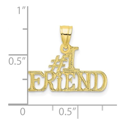 10K Yellow Gold Friend Number 1 Pendant – view 4