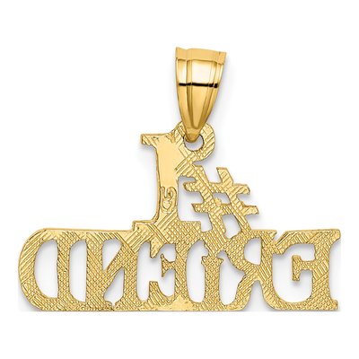 10K Yellow Gold Friend Number 1 Pendant – view 5