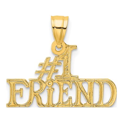 10K Yellow Gold Friend Number 1 Pendant