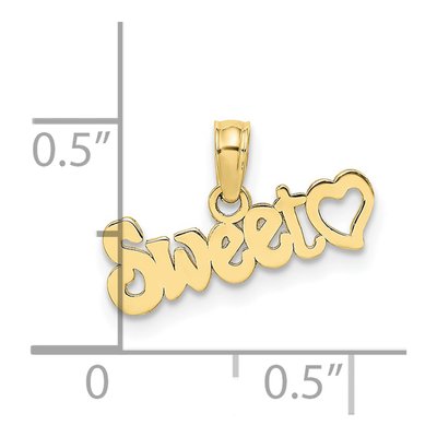 10K Yellow Gold Sweet Heart Pendant – view 4