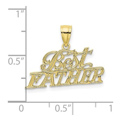 10K Yellow Gold BEST Father Pendant – view 4