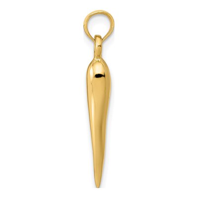 10K Yellow Gold 3-D Horn Pendant – view 3