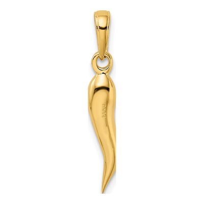10K Yellow Gold 3-D Horn Pendant – view 4