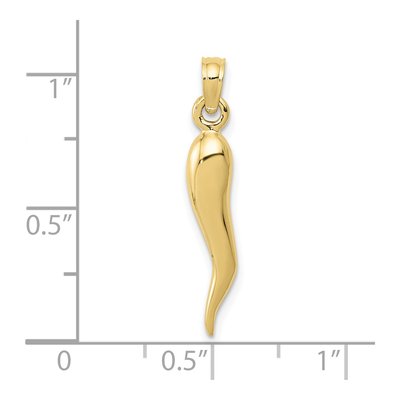 10K Yellow Gold 3-D Horn Pendant – view 5