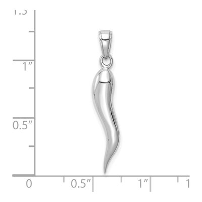 10K White Gold Horn Pendant – view 3