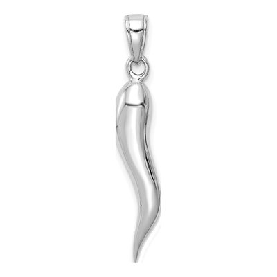 10K White Gold Horn Pendant