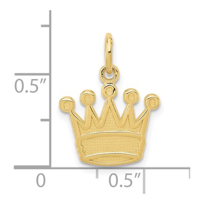 10K Yellow Gold Kings Crown Pendant – view 4