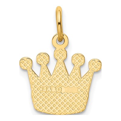 10K Yellow Gold Kings Crown Pendant – view 5