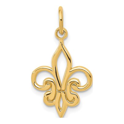 10K Yellow Gold Fleur de Lis Pendant