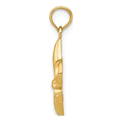 10K Yellow Gold Fleur de Lis Pendant – view 3