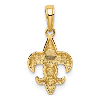 10K Yellow Gold Fleur de Lis Pendant – view 4