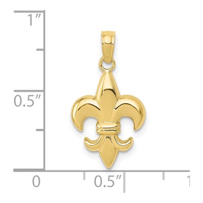 10K Yellow Gold Fleur de Lis Pendant – view 5