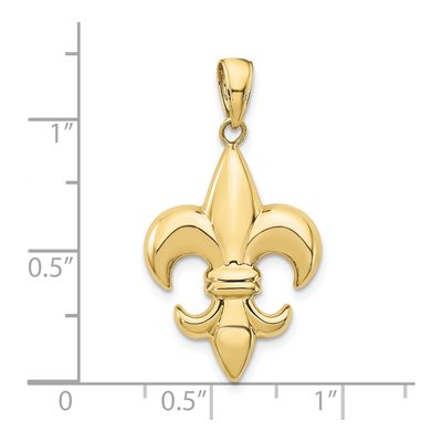 10K Yellow Gold Fleur-De-Lis Pendant – view 4