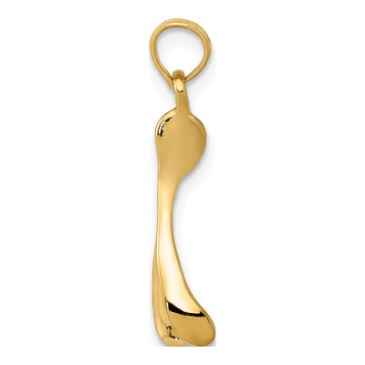 10K Yellow Gold Wishbone Pendant – view 3