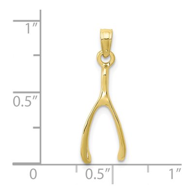 10K Yellow Gold Wishbone Pendant – view 5