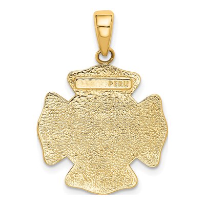10K Yellow Gold St Florian Fire Dept Pendant – view 4