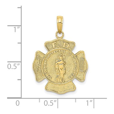 10K Yellow Gold St Florian Fire Dept Pendant – view 5