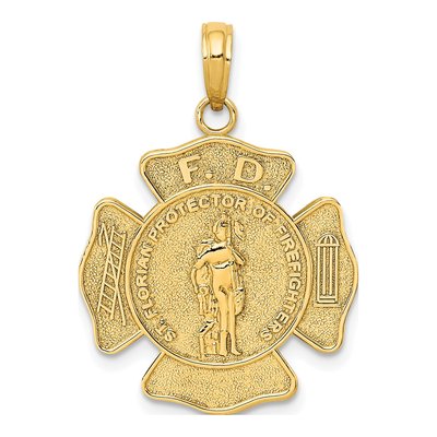 10K Yellow Gold St Florian Fire Dept Pendant