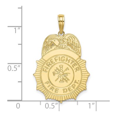 10K Yellow Gold Firefighter Badge Charm – view 4