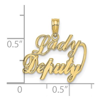 10K Yellow Gold Deputy Script Pendant – view 4