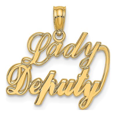 10K Yellow Gold Deputy Script Pendant