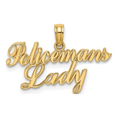 10K Yellow Gold Policeman's Script Charm
