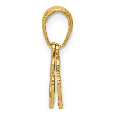 10K Yellow Gold Moveable Handcuffs Pendant – view 3