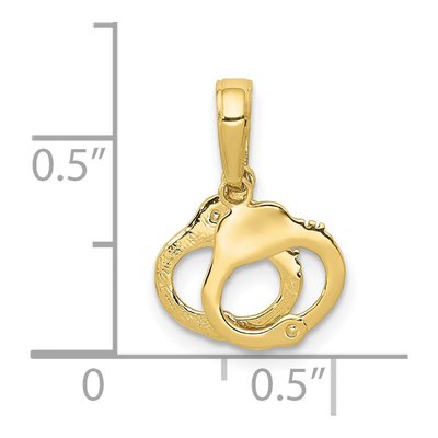 10K Yellow Gold Moveable Handcuffs Pendant – view 4