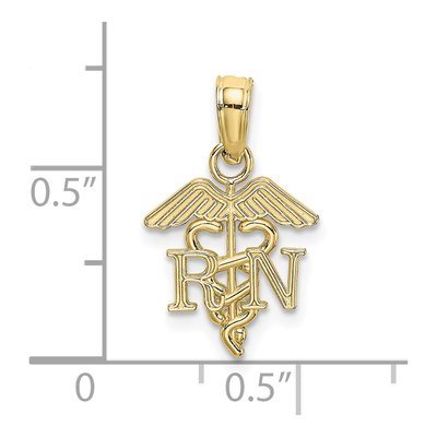 10K Yellow Gold Caduceus Pendant – view 4