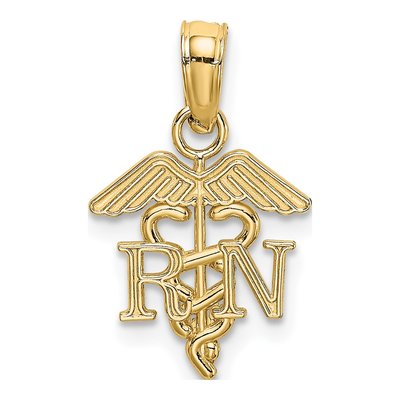 10K Yellow Gold Caduceus Pendant