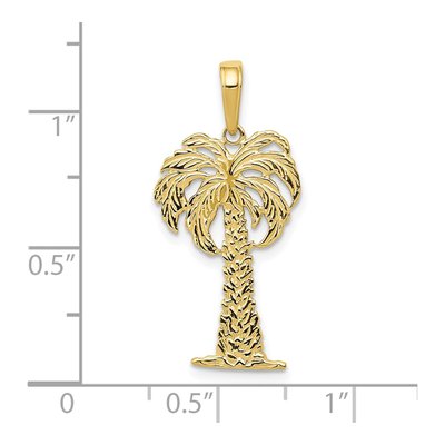 10K Yellow Gold Palm Tree Pendant – view 3