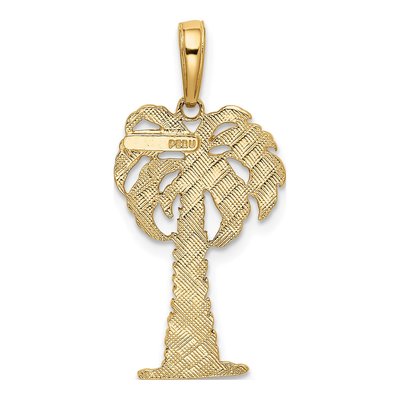 10K Yellow Gold Palm Tree Pendant – view 4