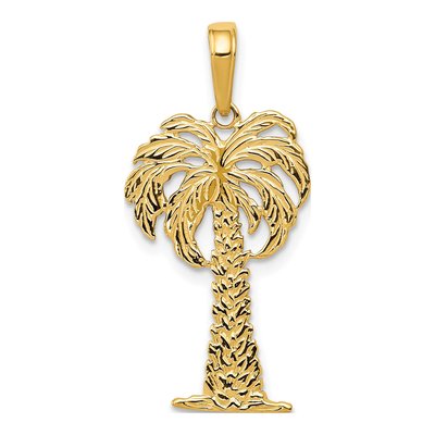 10K Yellow Gold Palm Tree Pendant