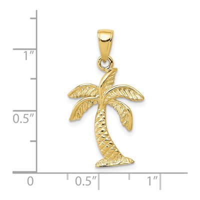 10K Yellow Gold Palm Tree Pendant – view 4