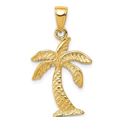 10K Yellow Gold Palm Tree Pendant