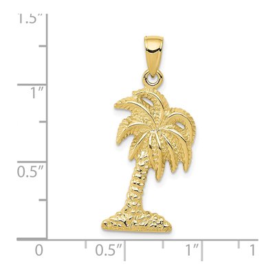 10K Yellow Gold Palm Tree Pendant – view 4